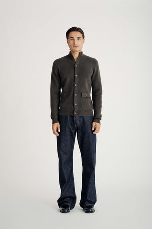 Man Buttoned Jacket - Army Green