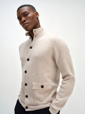 Man Buttoned Jacket - Light Beige