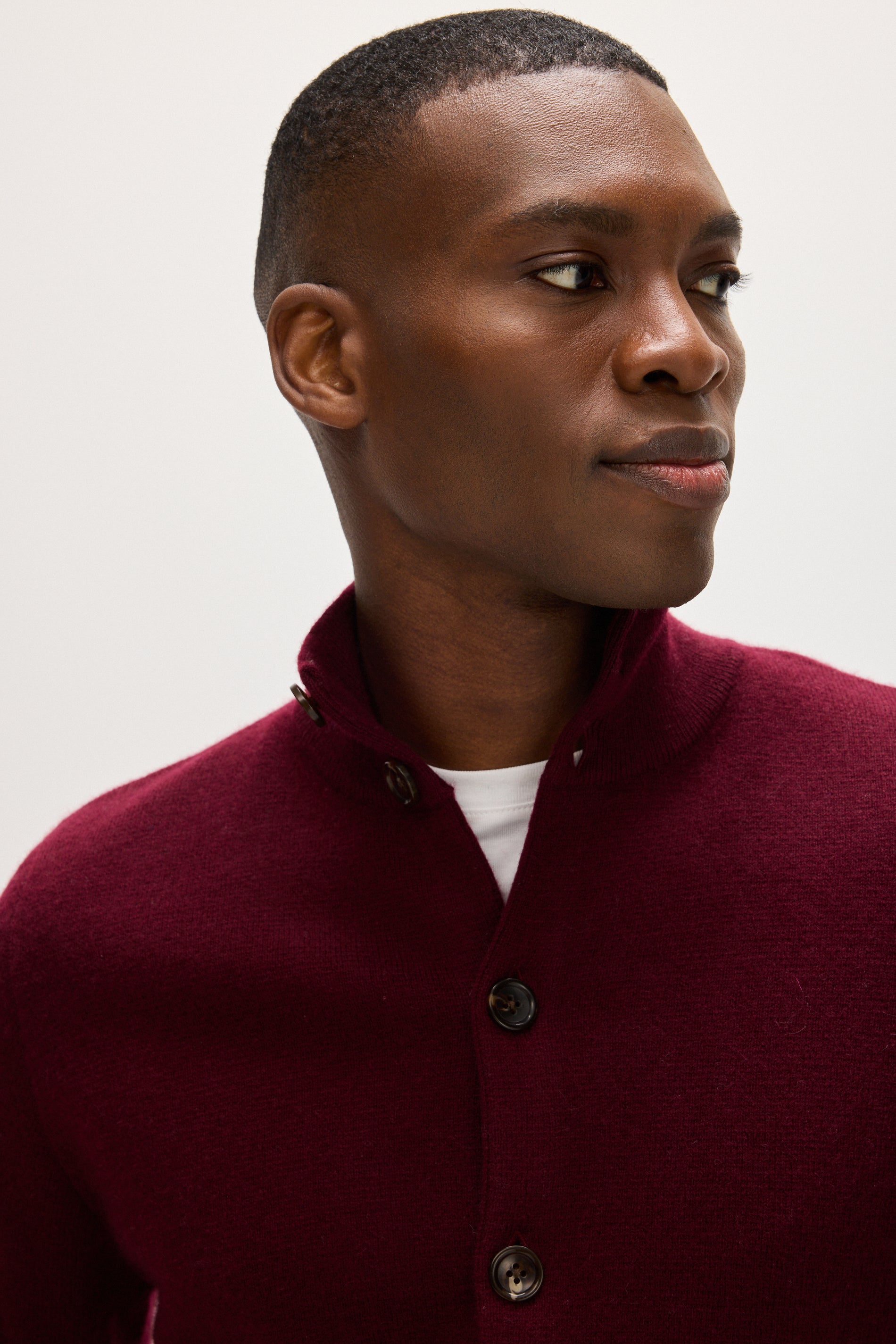 Davida Man Buttoned Jacket Cardigans Mulberry Red