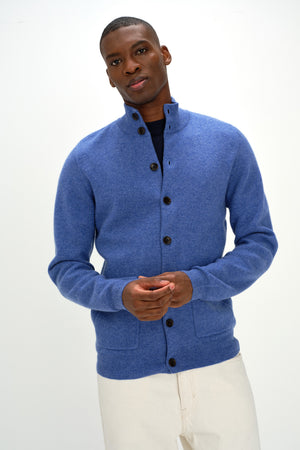 Man Buttoned Jacket - Ocean Blue