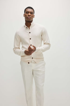 Man Buttoned Jacket - White