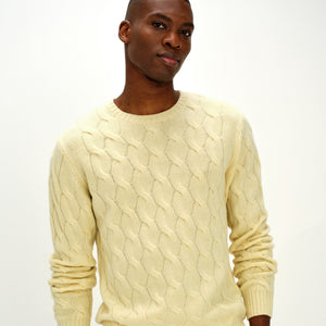 Man Chunky O-neck Cable - Citrus