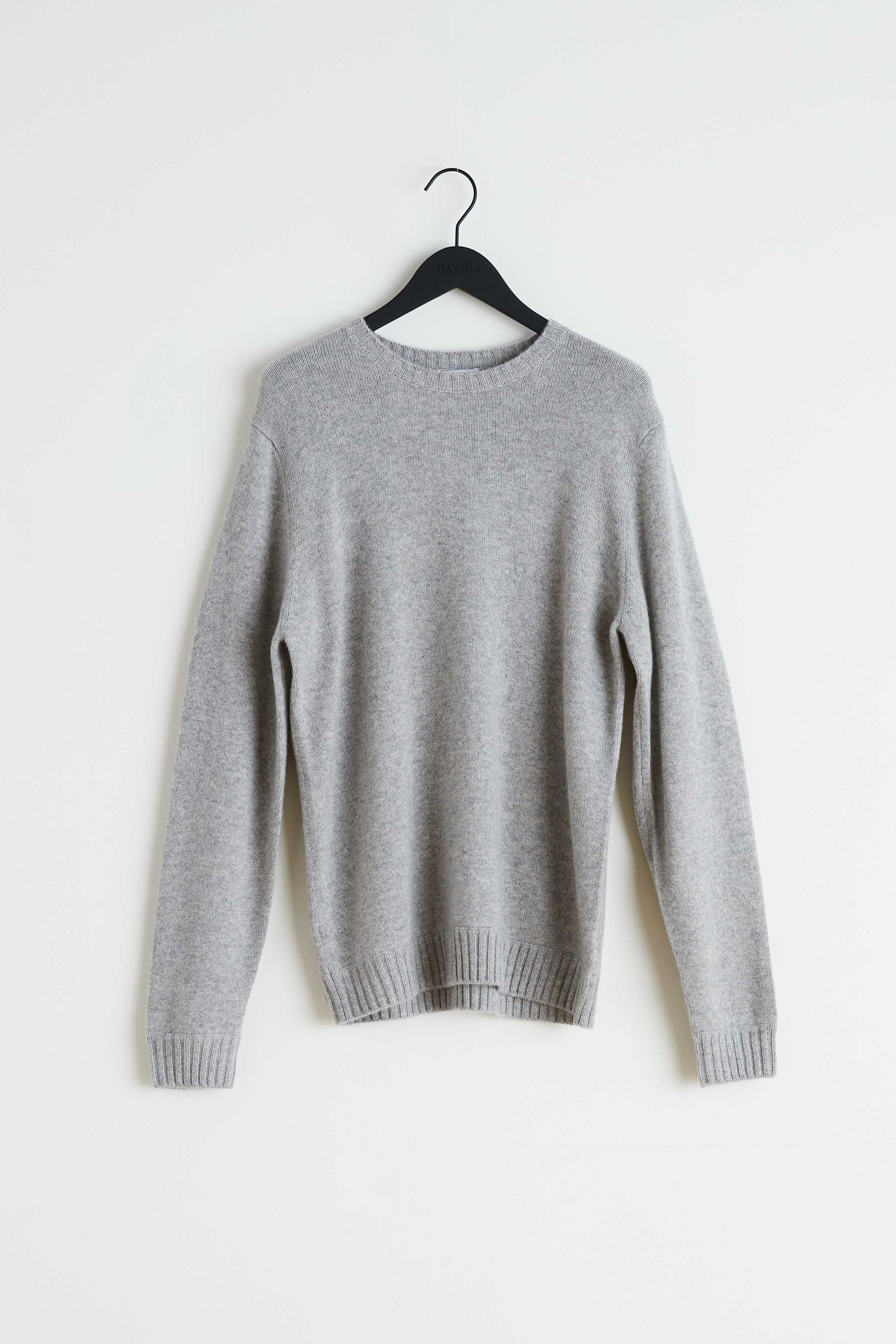 Davida Man Chunky O-neck Sweater Sweaters Light Grey