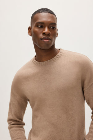 Man Chunky O-neck Sweater - Mink