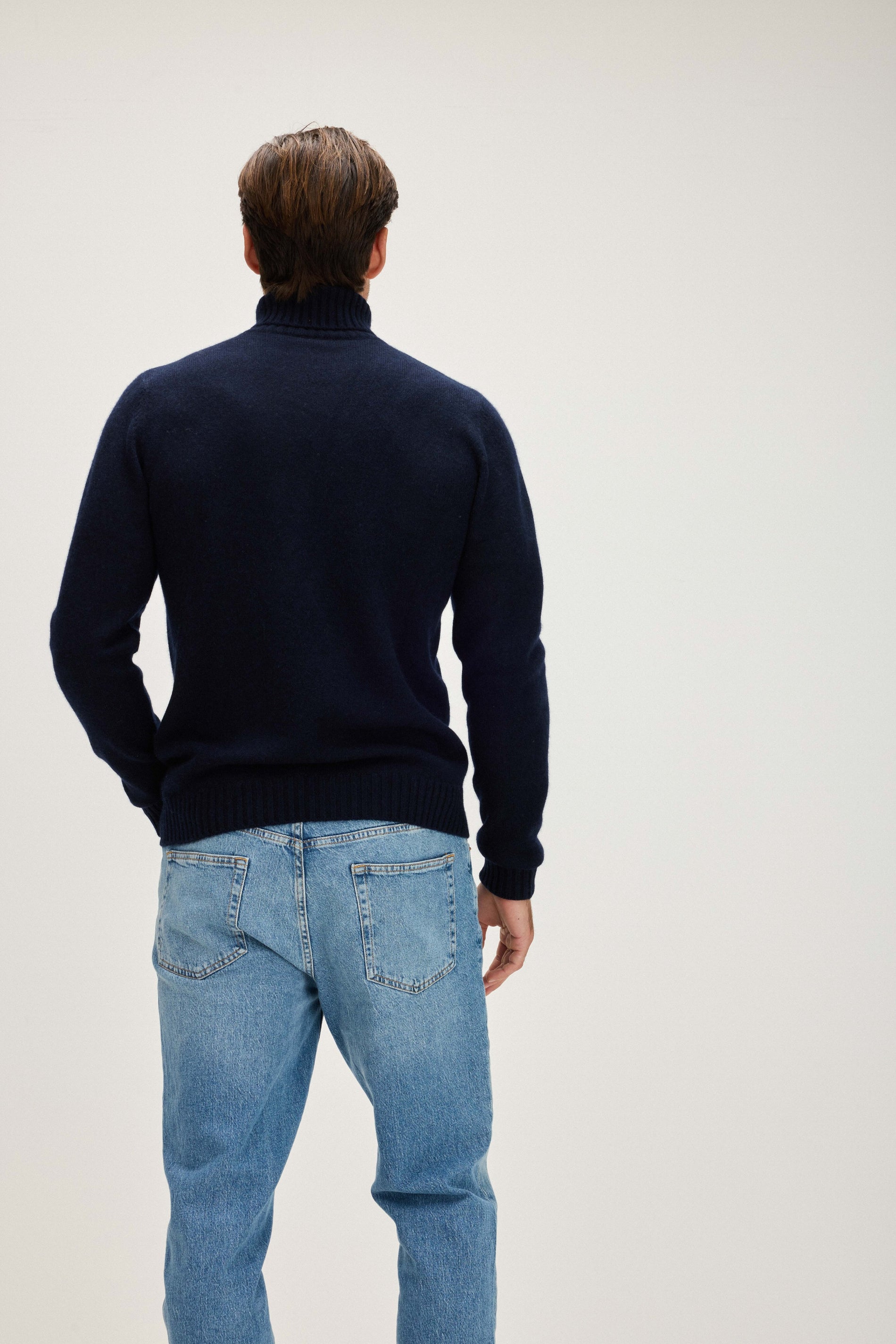 Davida Man Chunky Roll Neck Sweater Sweaters Navy