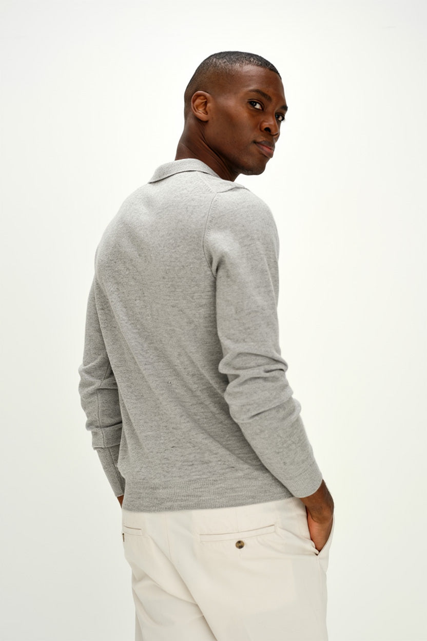 Davida Man Collar Sweaters Light Grey
