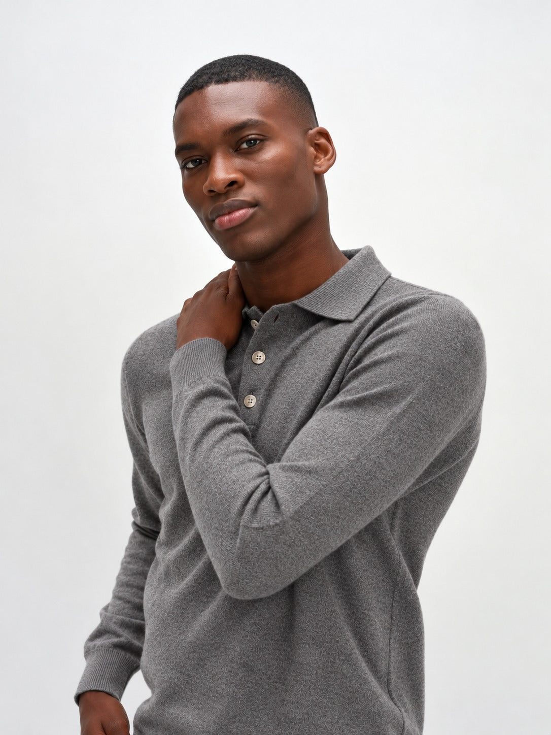 Davida Man Collar Sweaters Taupe