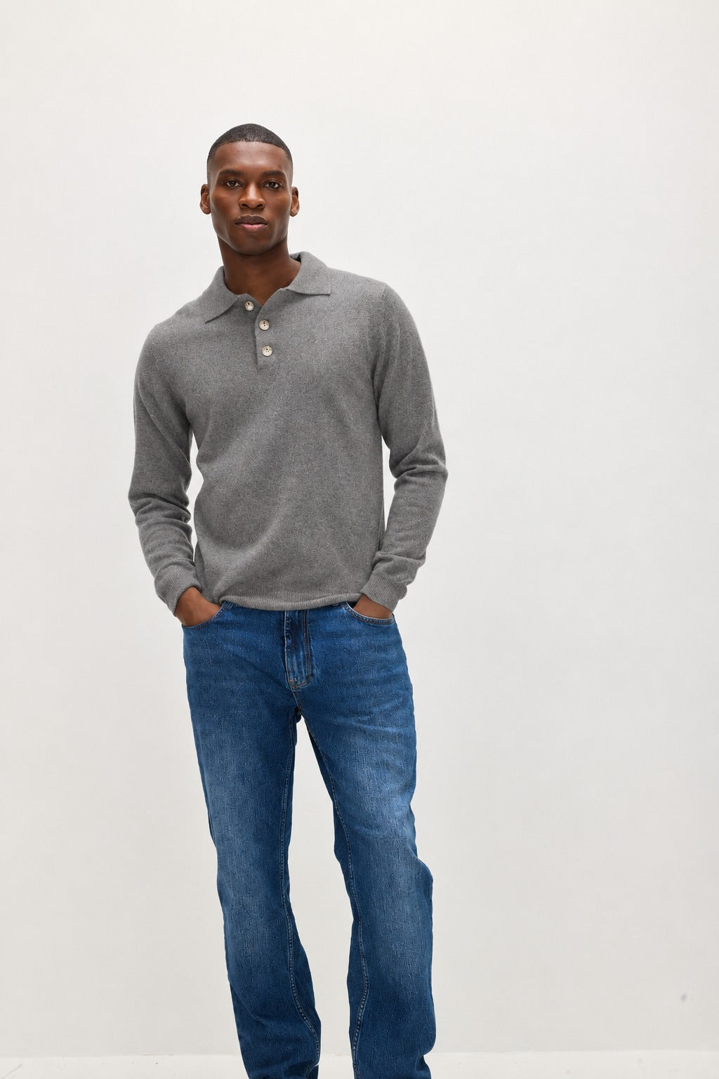 Davida Man Collar Sweaters Taupe