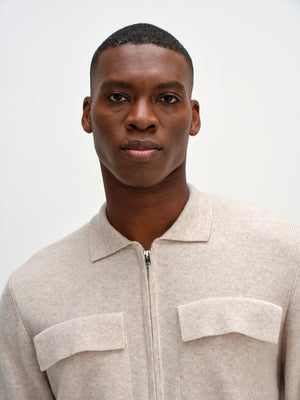 Man Collar Jacket - Light Beige