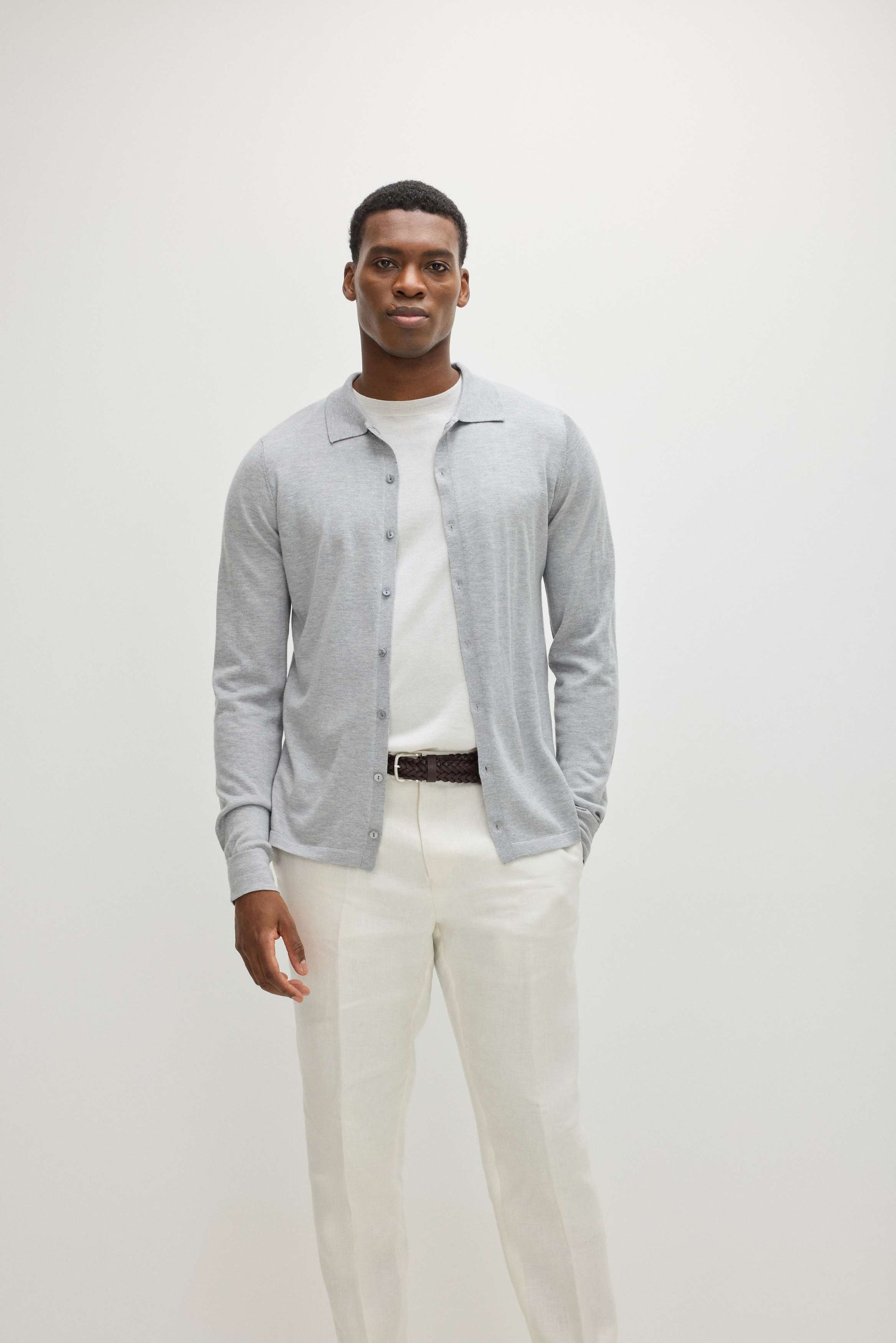 grey sweater white dress shirt Light Grey Cashmere Turtleneck Sweater by Proper Cloth