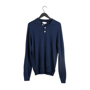 Man Fine Knit Collar - Navy