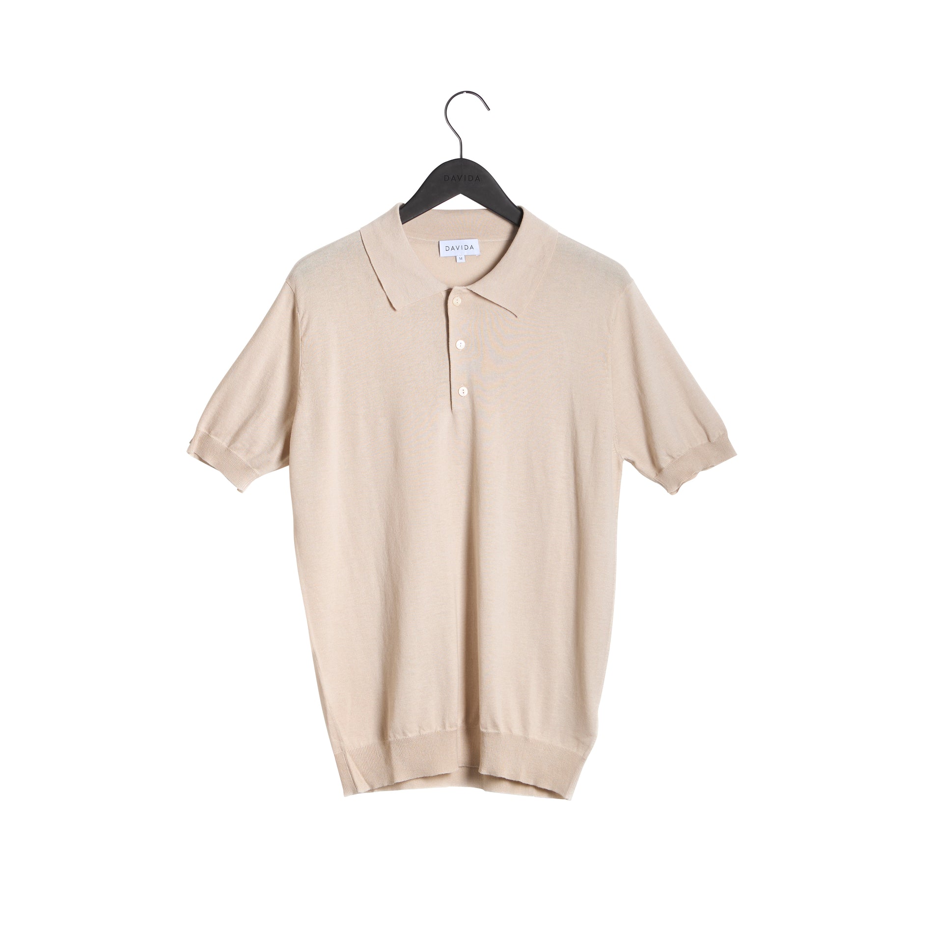 Davida Man Fine Knit Pique Sweaters Light Beige