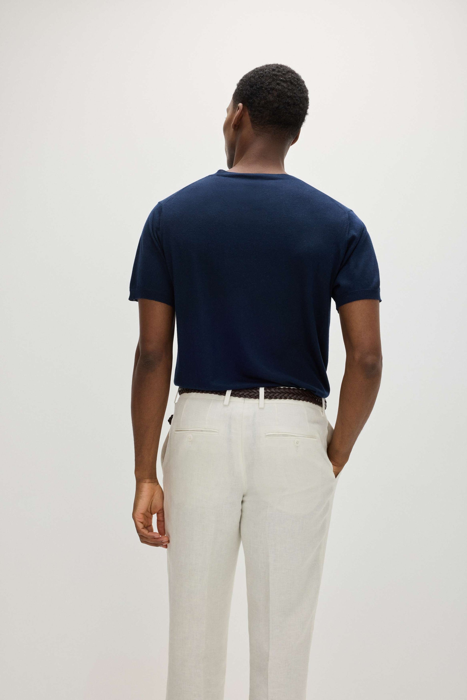 Davida Man Fine Knit Pocket T-Shirt Sweaters Navy