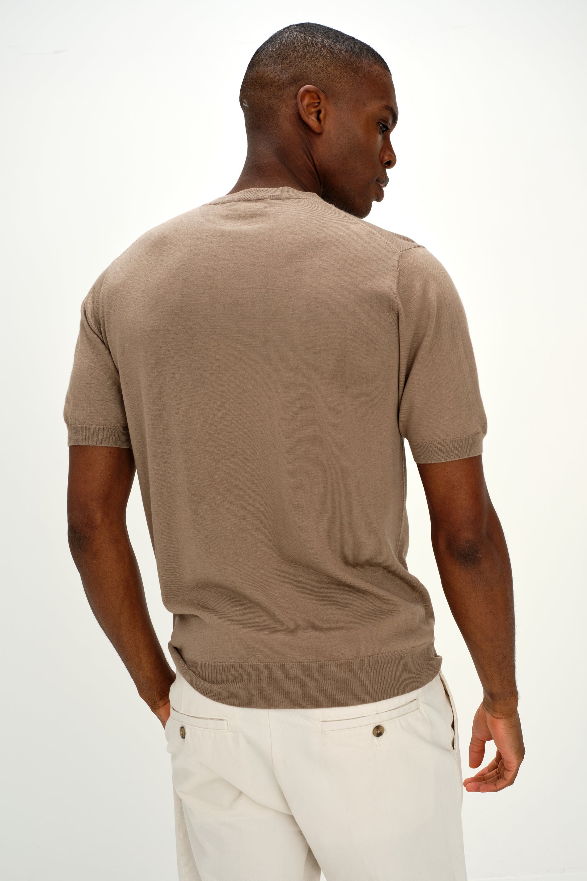 Davida Man Fine Knit T-shirt Sweaters Mink