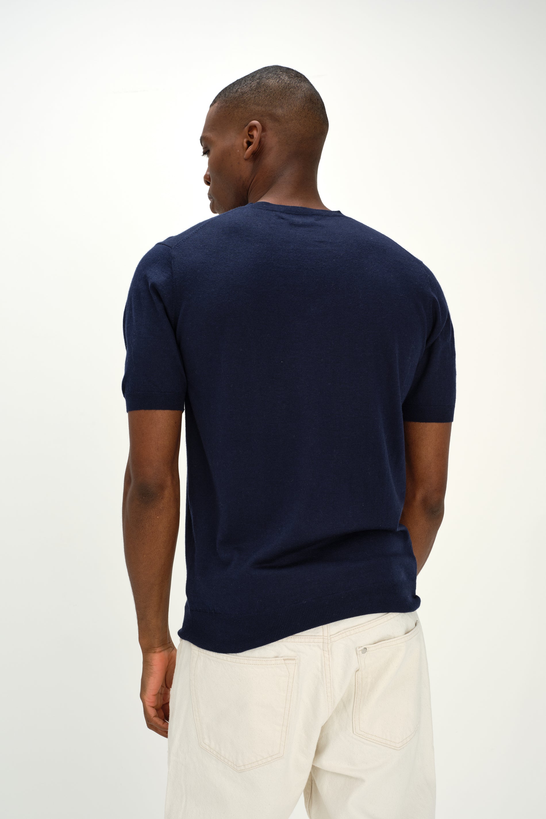 Davida Man Fine Knit T-shirt Sweaters Navy