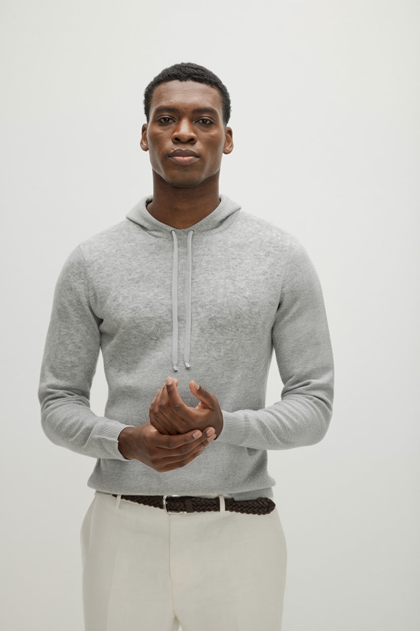 Davida Man Front Pocket Hoodie Sweaters Light Grey
