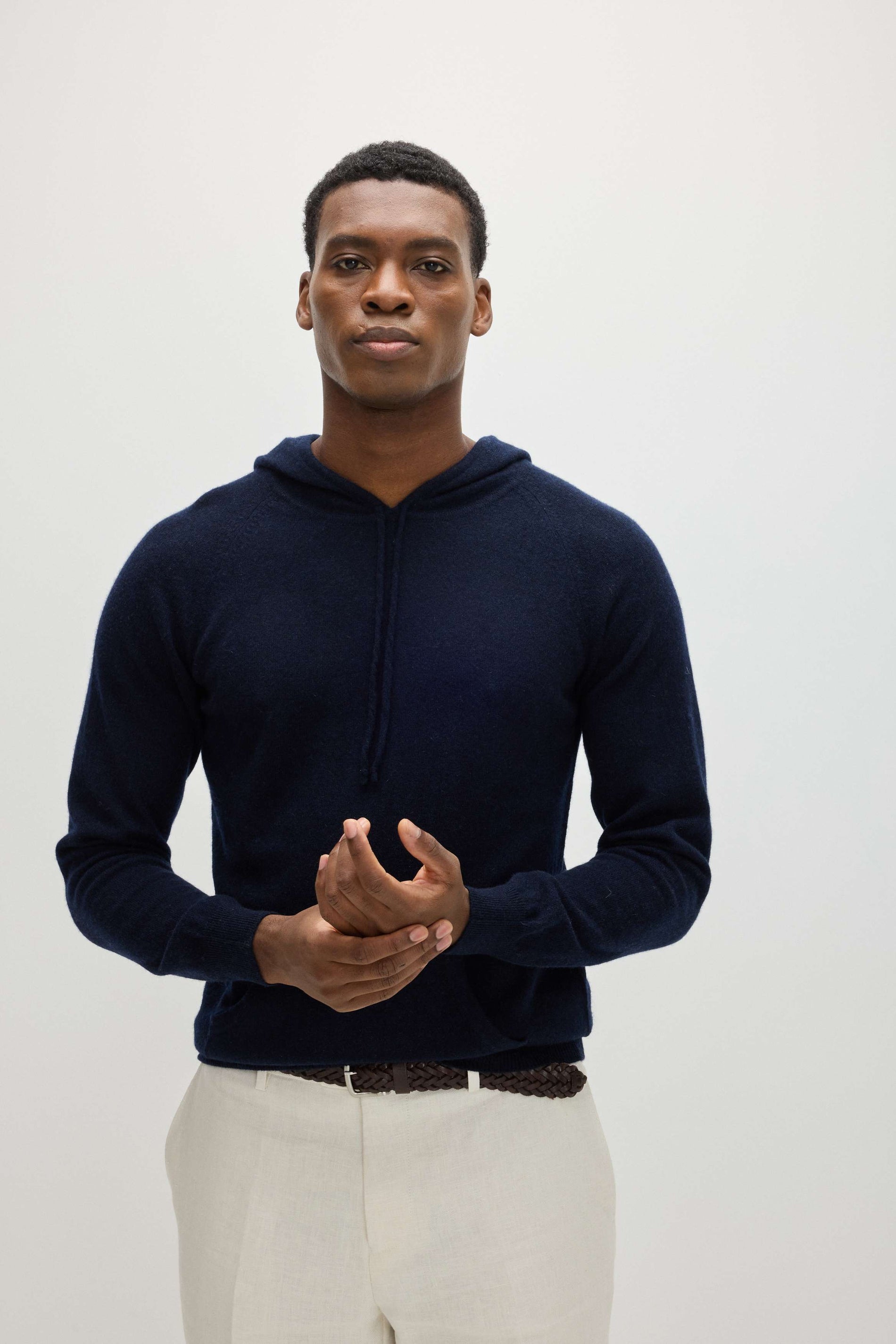 Davida Man Front Pocket Hoodie Sweaters Navy