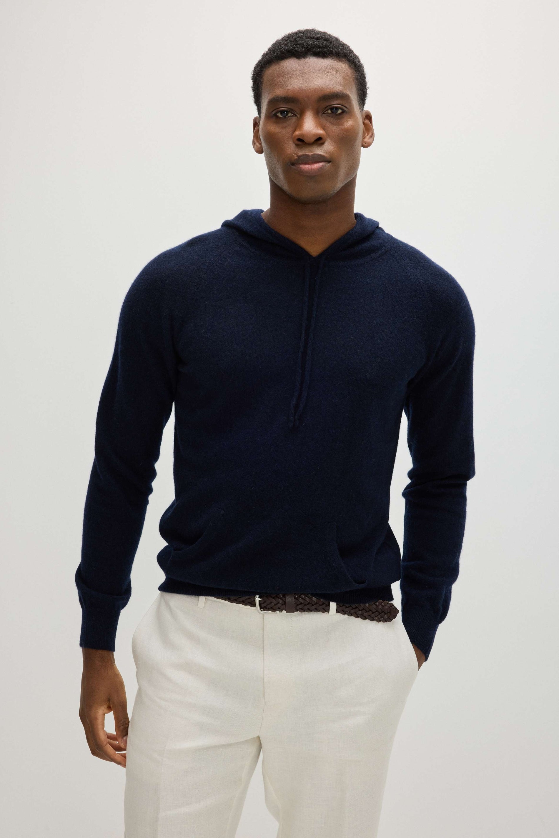 Davida Man Front Pocket Hoodie Sweaters Navy