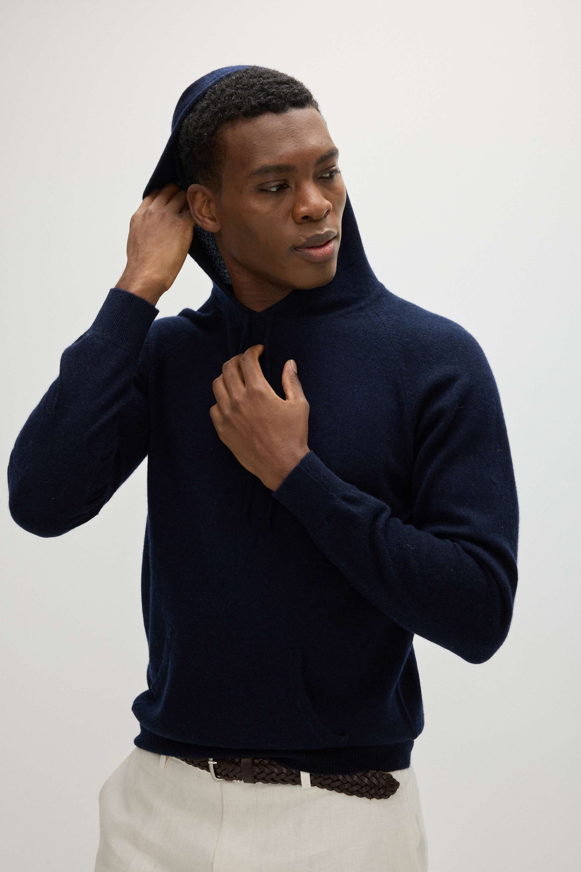 Davida Man Front Pocket Hoodie Sweaters Navy