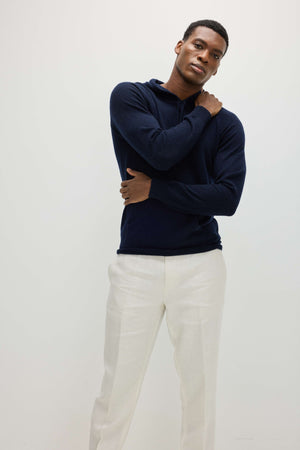 Man Front Pocket Hoodie - Navy