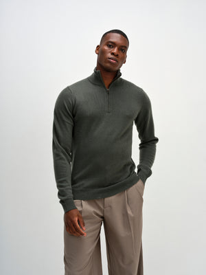 Man Half Zip - Army Green