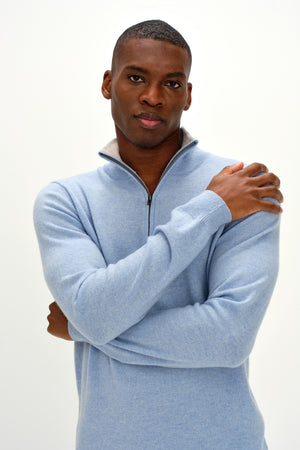 Man Half Zip - Blue Fog