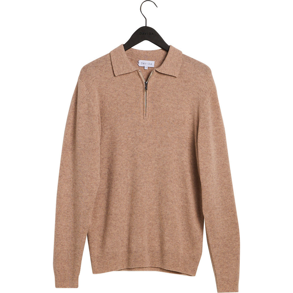Davida Man Half Zip Rib Sweater Sweaters Mink