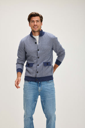 Man Herringbone Jacket - Denim Blue