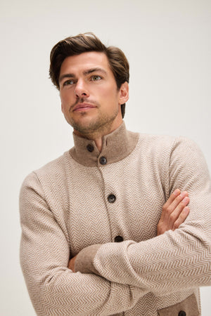 Man Herringbone Jacket - Mink