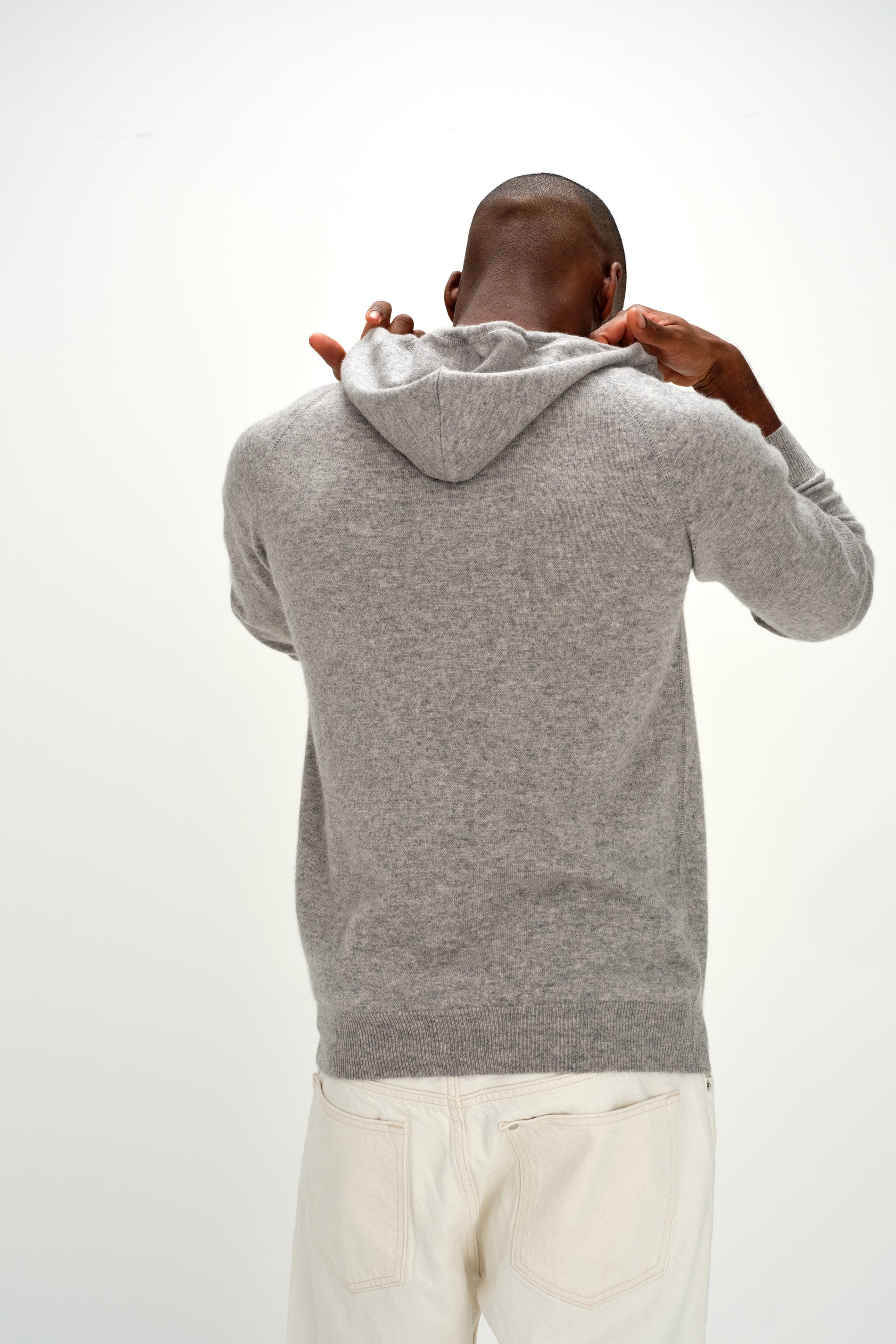 Davida Man Hood Cardigans Light Grey