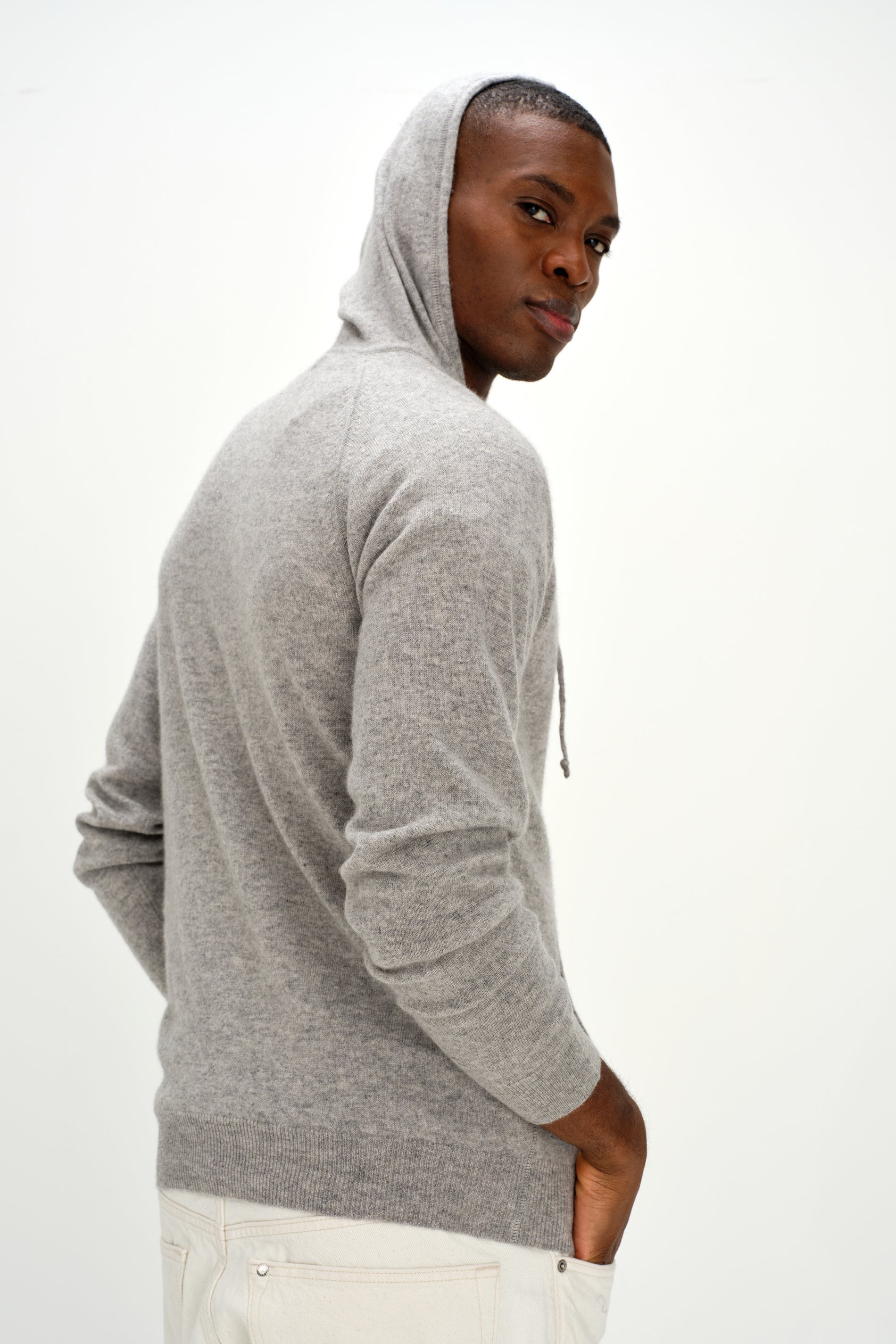 Davida Man Hood Cardigans Light Grey