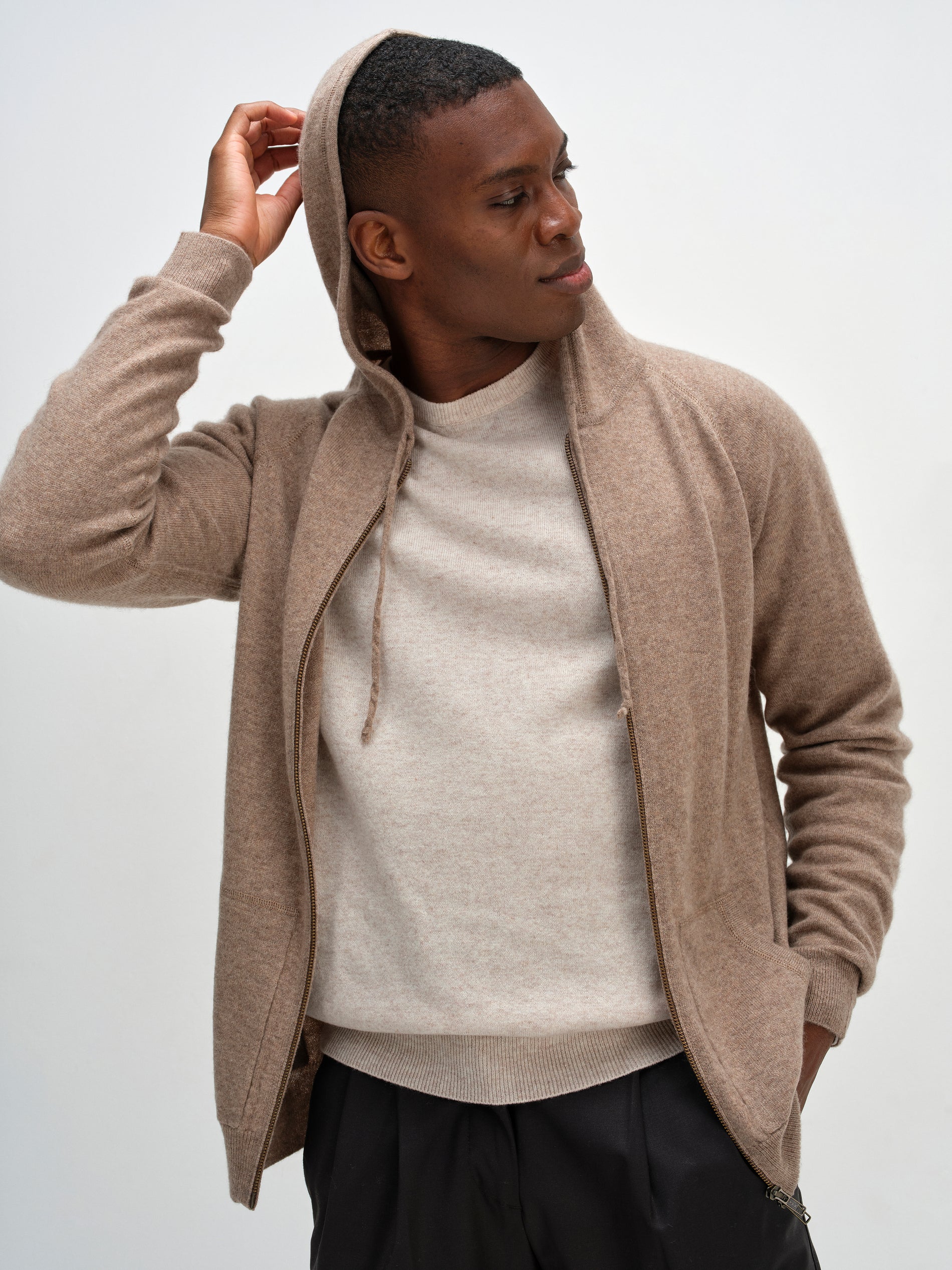 Davida Man Hood Cardigans Mink