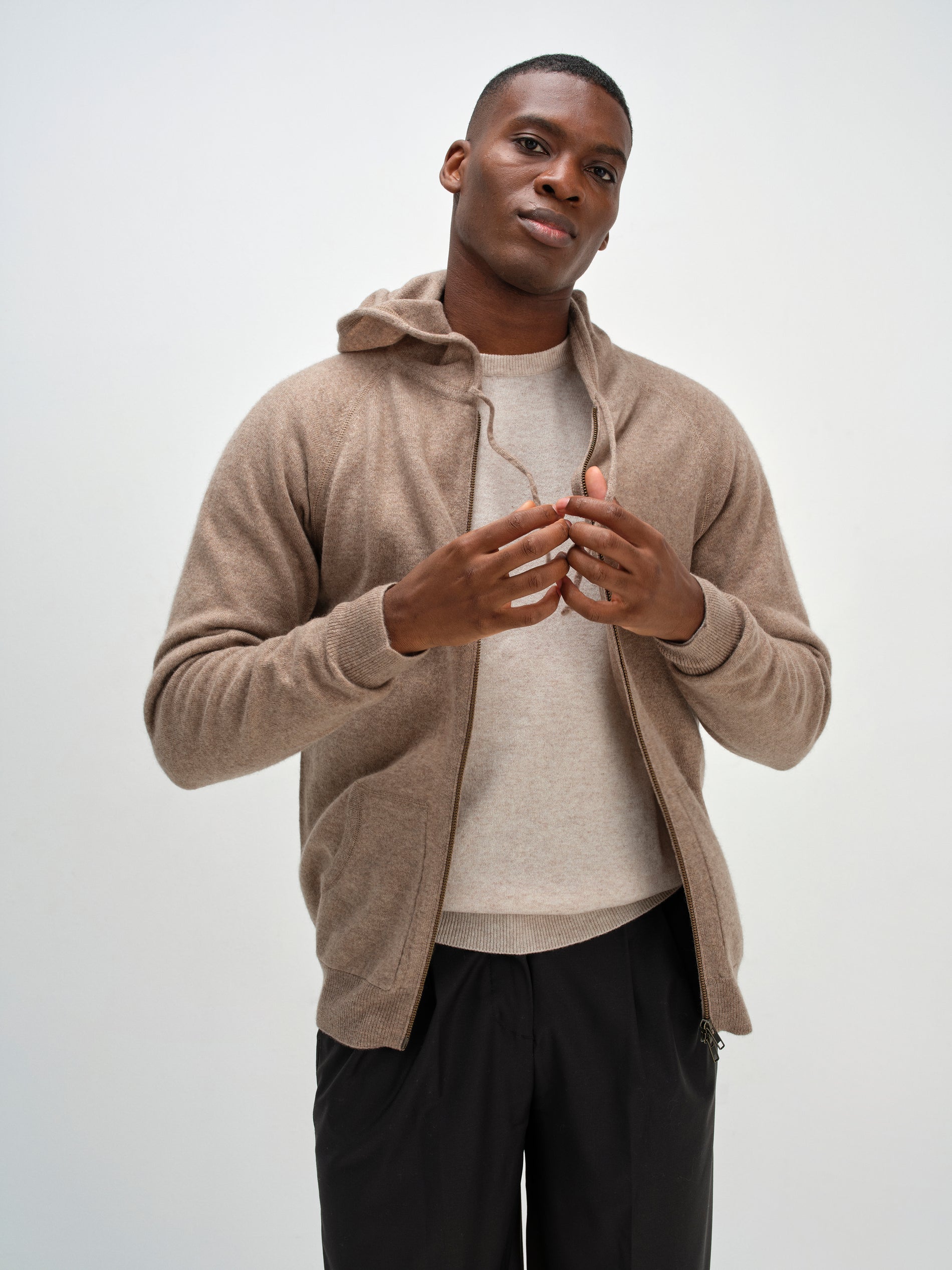 Davida Man Hood Cardigans Mink