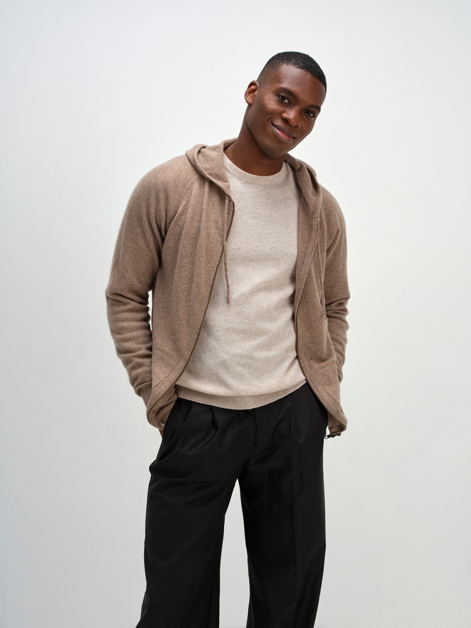 Davida Man Hood Cardigans Mink