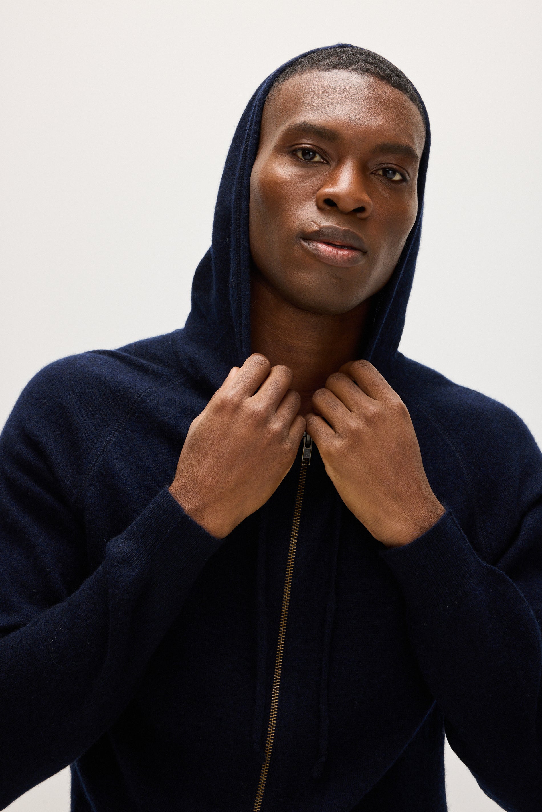 Davida Man Hood Cardigans Navy