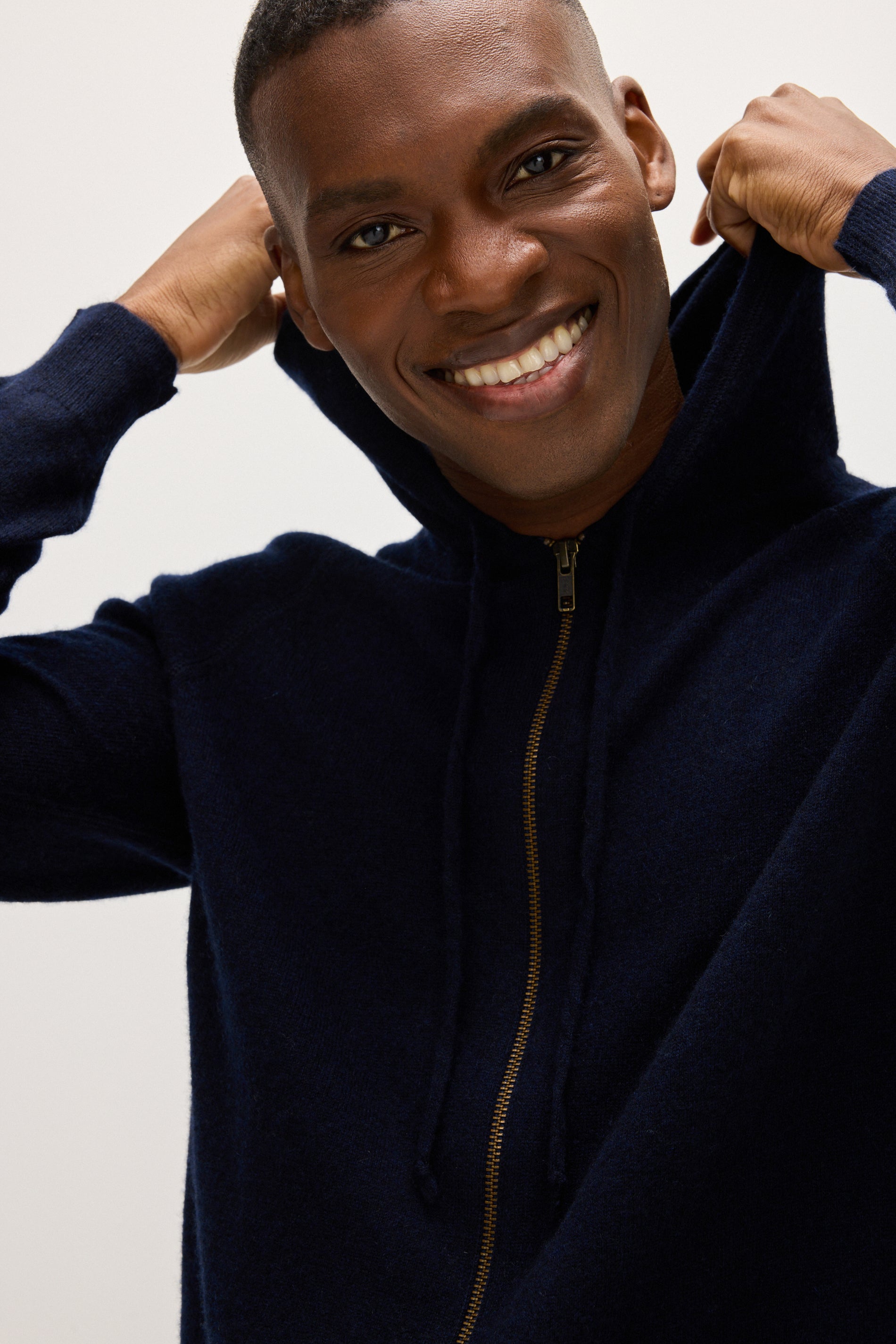 Davida Man Hood Cardigans Navy