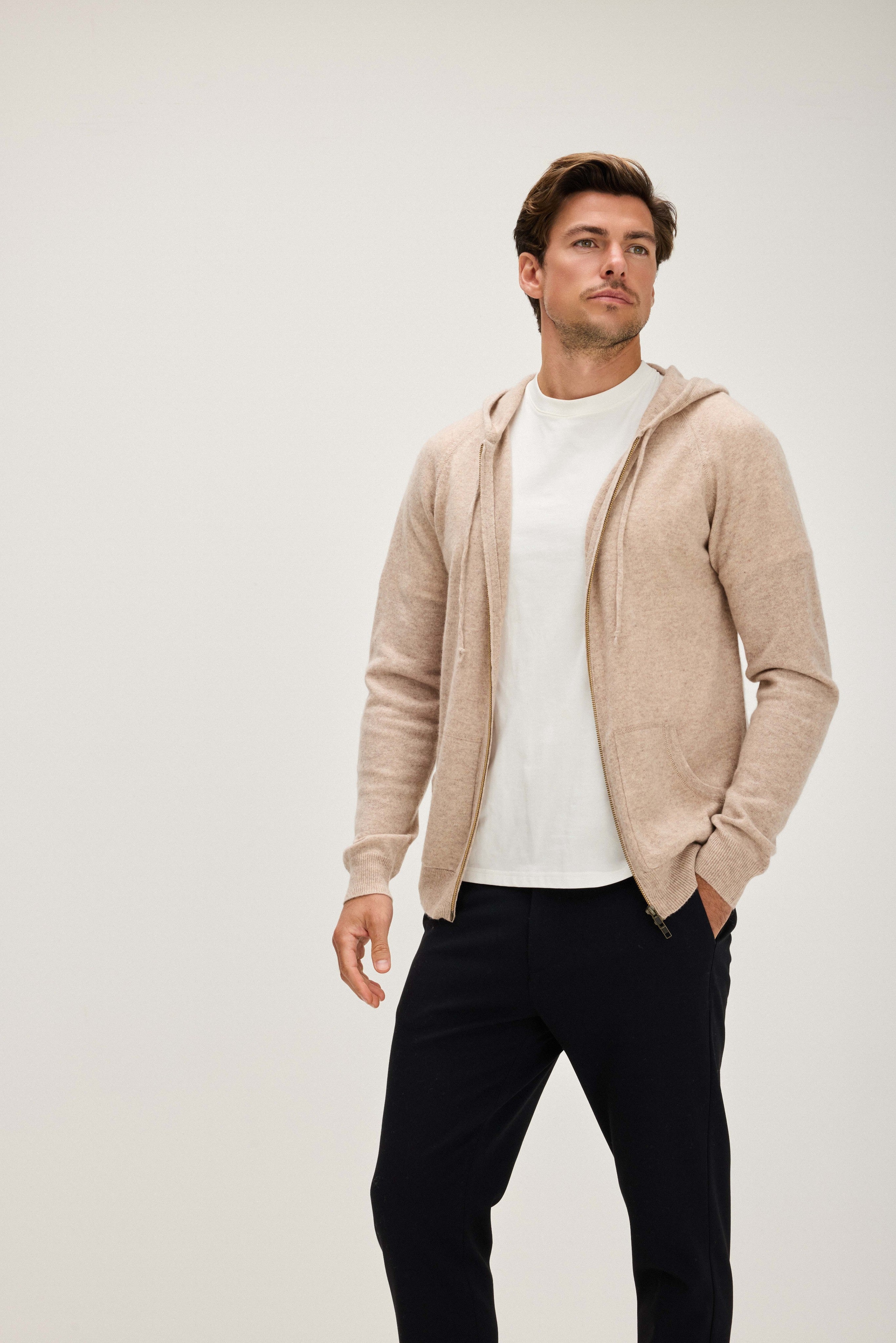 Man Hood - Cardigans - Sand – Davida Cashmere