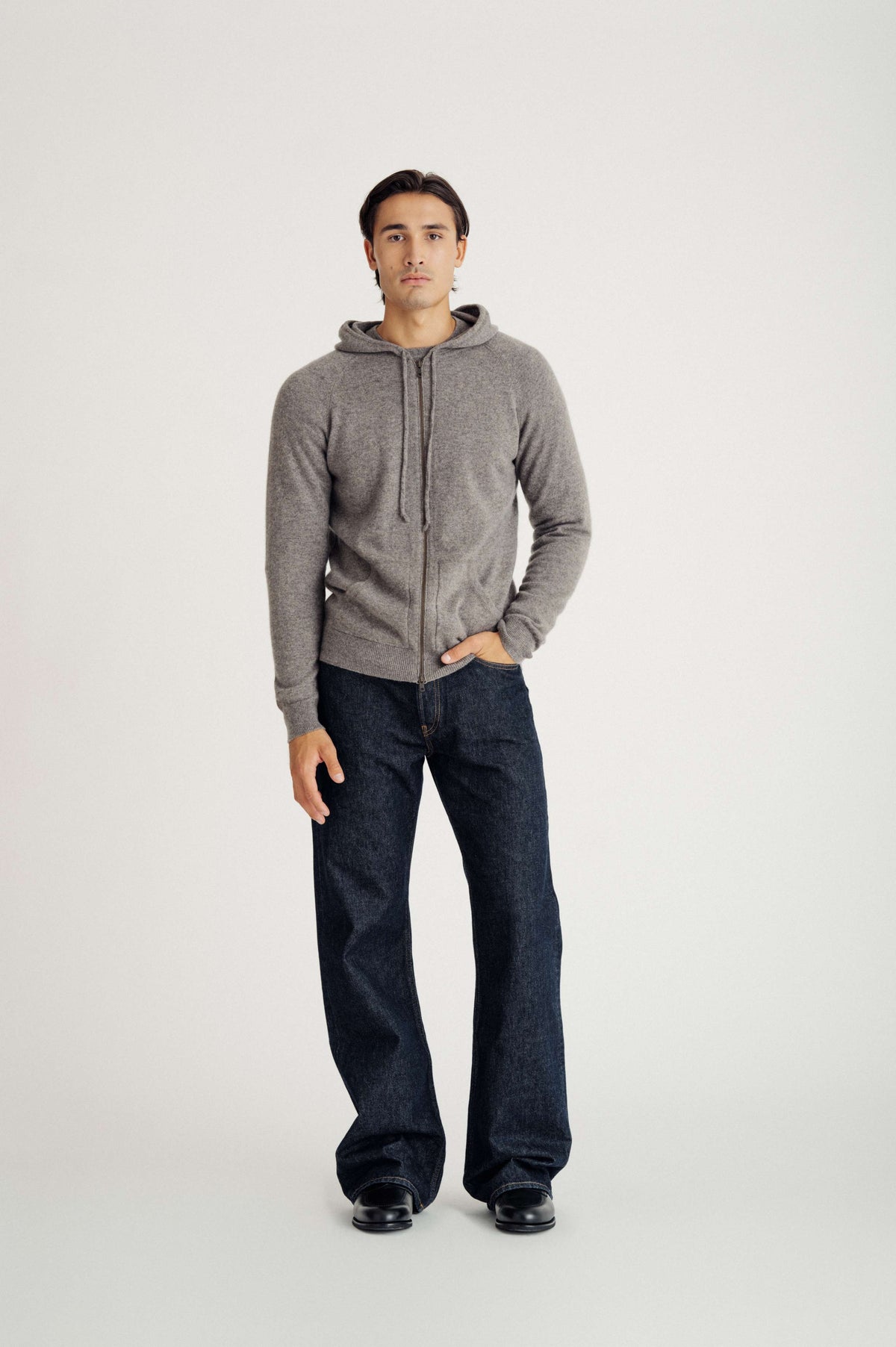 Davida Man Hood Cardigans Taupe