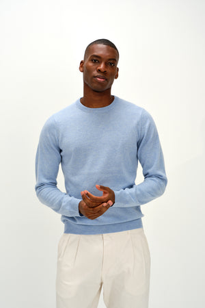Man O-neck Plain - Blue Fog