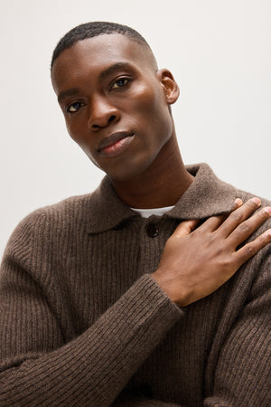 Man Rib Cardigan - Cacao