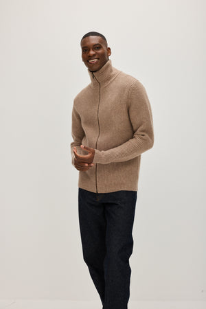 Man Rib Full Zip - Mink