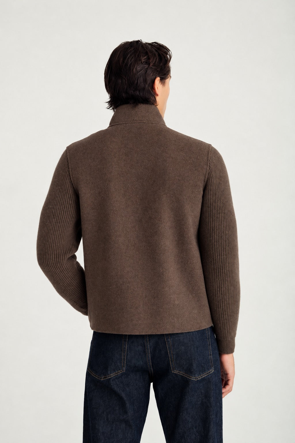 Davida Man woven jacket with pockets Outerwear Cacao