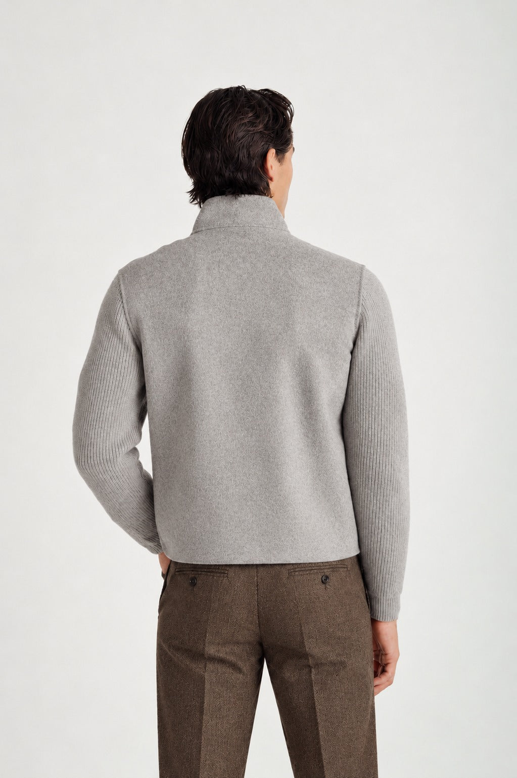 Davida Man woven jacket with pockets Outerwear Light Grey