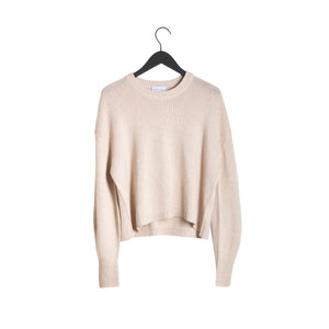 O-neck Balloon Sleeve Shiny - Light Beige
