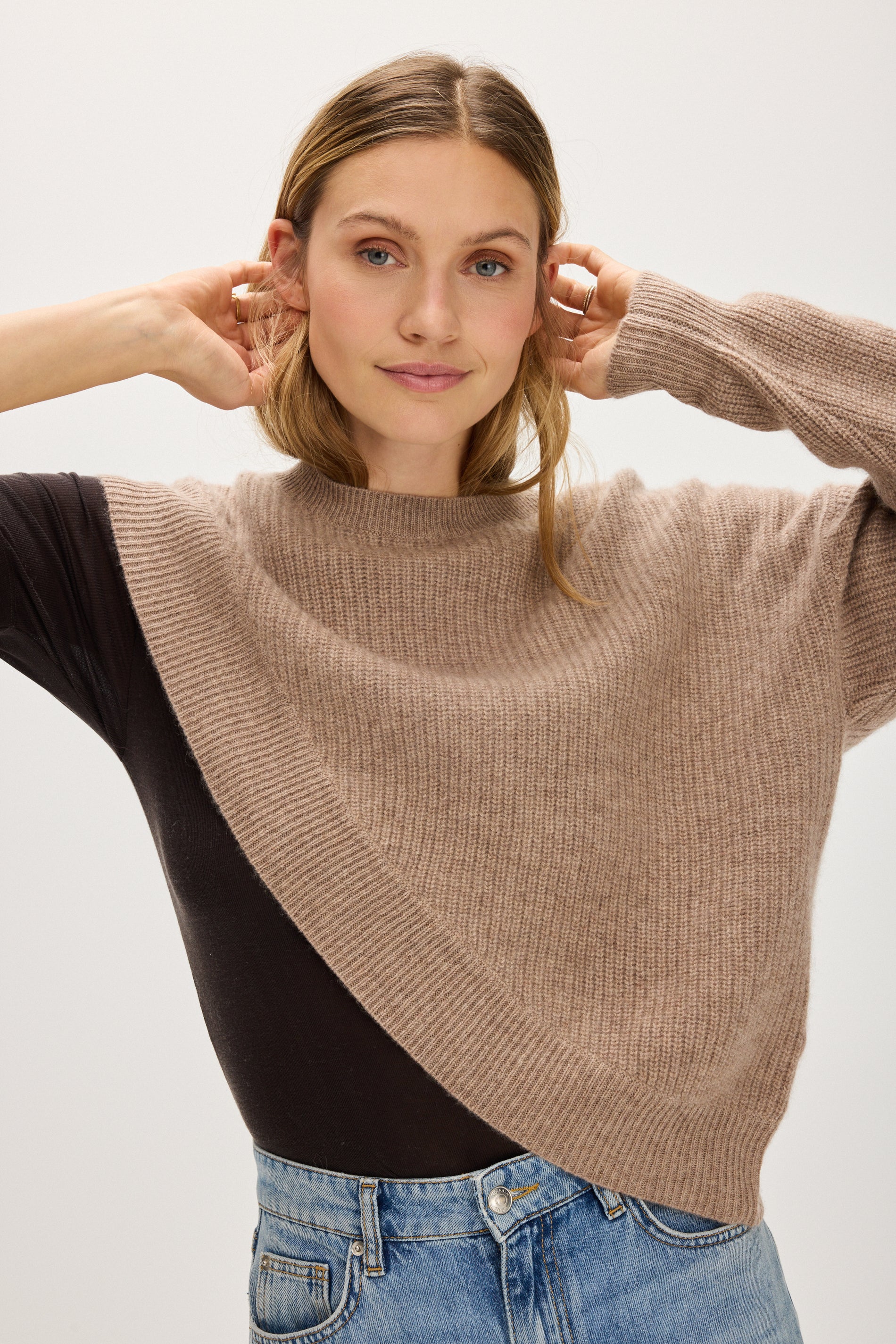 Davida One Sleeve Rib Sweater Sweaters Mink