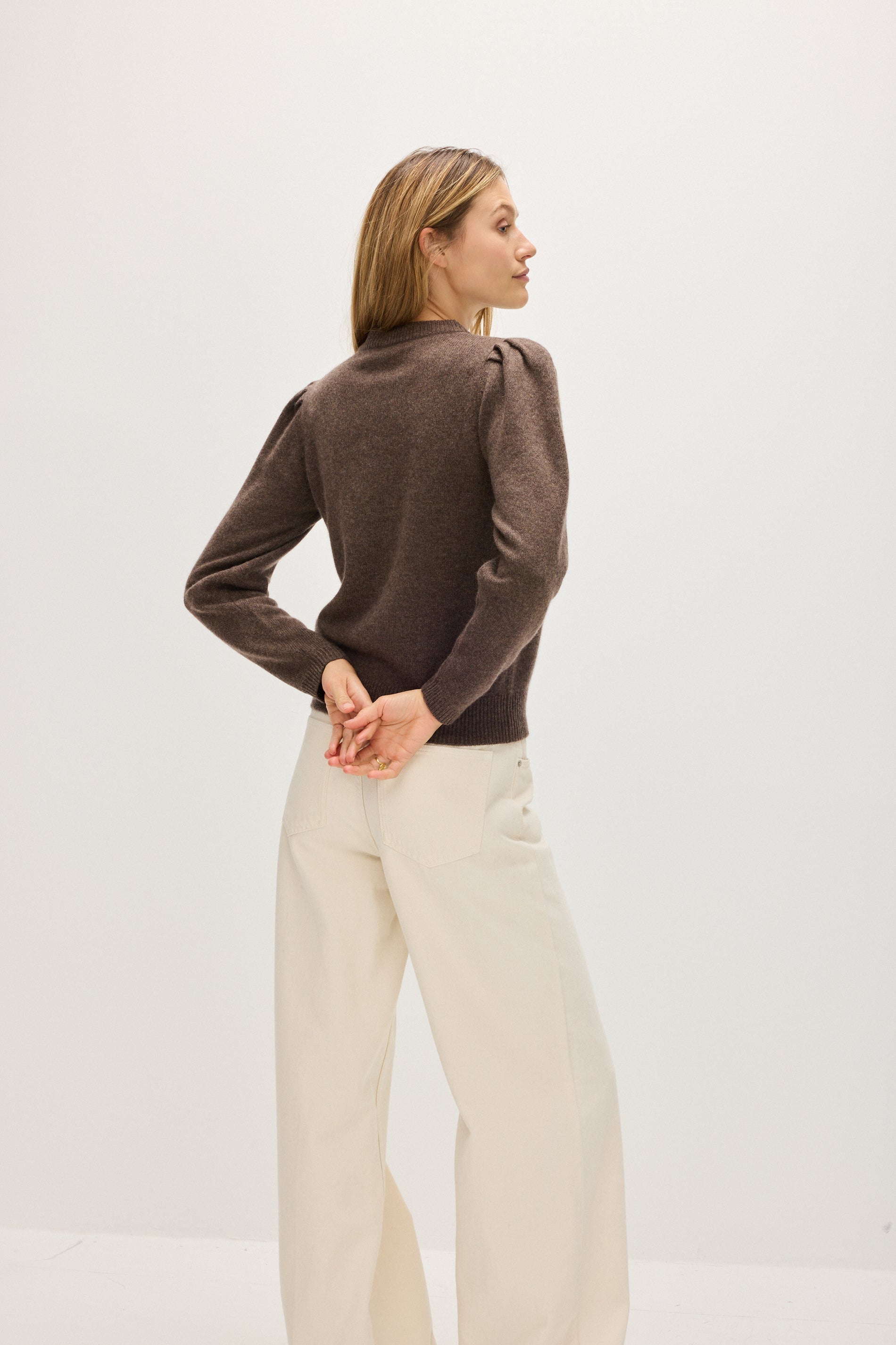 Davida Puff Sleeve Sweater Long Sweaters Cacao