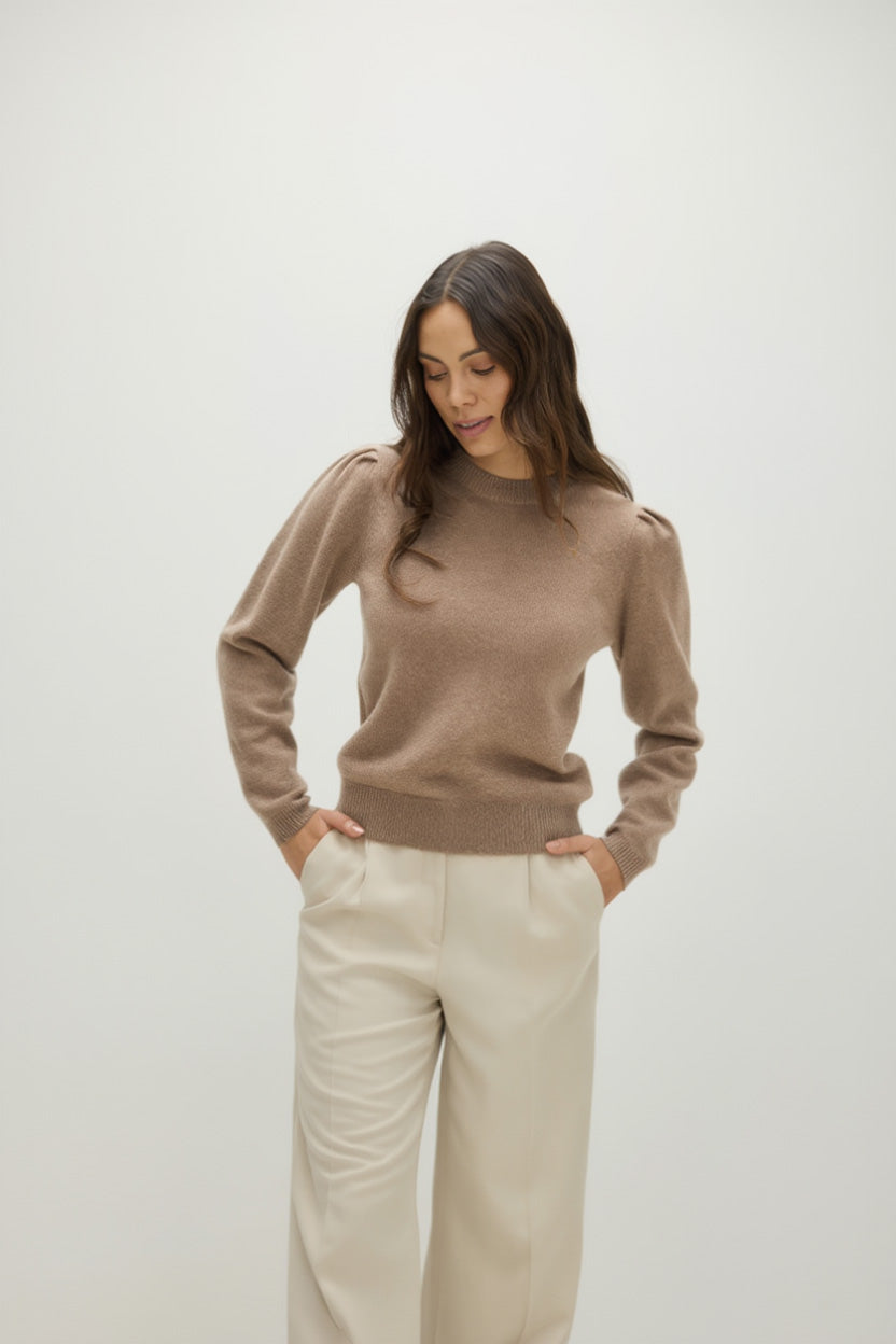 Davida Puff Sleeve Sweater Long Sweaters Mink