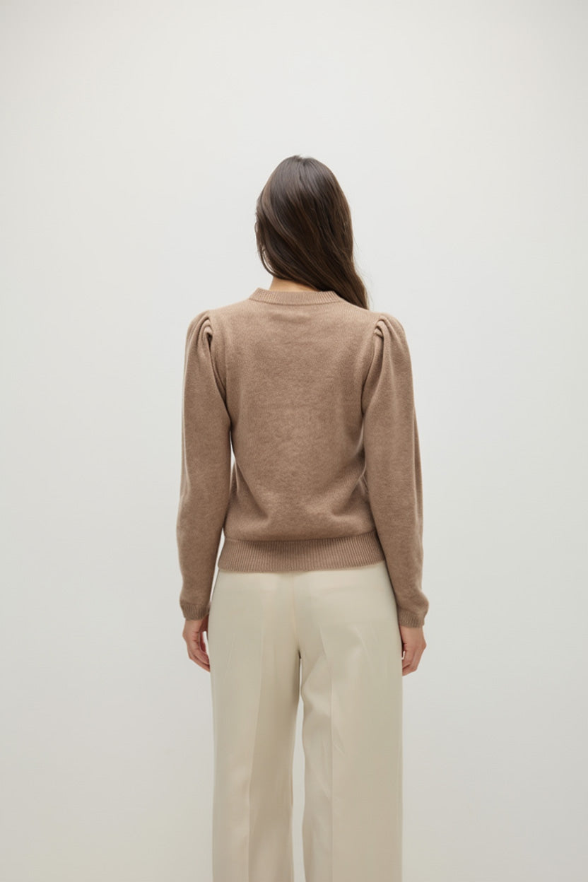 Davida Puff Sleeve Sweater Long Sweaters Mink