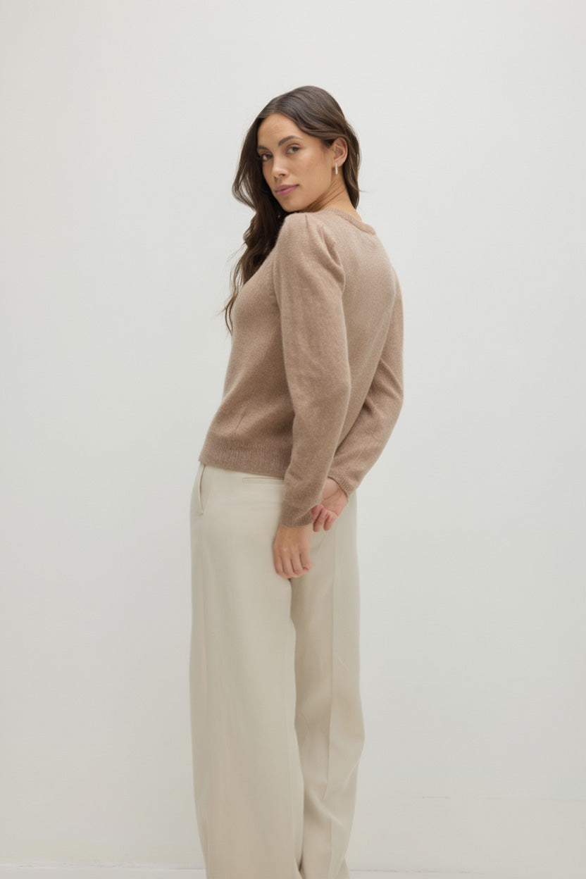 Davida Puff Sleeve Sweater Long Sweaters Mink