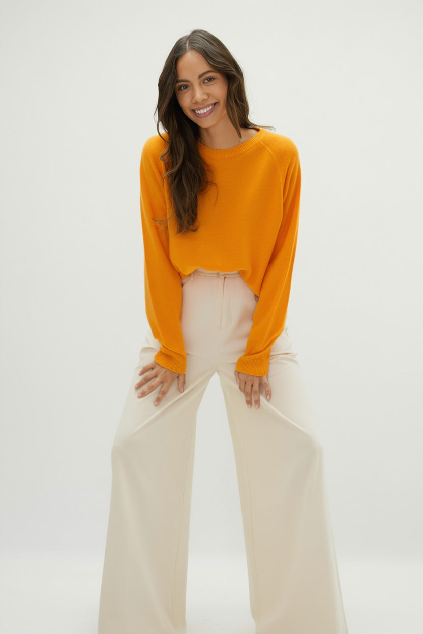 Davida Raglan Oversized Sweater Loose Tension Sweaters Intense Orange
